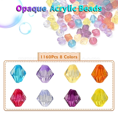 1160Pcs 8 Colors Transparent Acrylic Beads(MACR-YW0001-86)-2