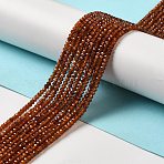 Natural Orange Garnet Beads Strands, Faceted, Rondelle, 3x2mm, Hole: 0.6mm, about 168~193pcs/strand, 14.96''~15.35''(38~39cm)(X-G-M426-A01-01)