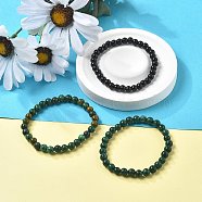 3Pcs 3 Style Natural African Turquoise(Jasper) & Black Agate Round Beaded Stretch Bracelets Set, Gemstone Stackable Bracelets for Woman, Wide: 6mm, 7-1/4~7-1/2 inch(18.5~19cm), 1Pc/style(PW23030764297)