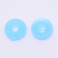 Opaque Resin Linking Rings, Imitation Donut, for DIY Accessories, Cyan, 16x5.5mm, Inner Diameter: 5mm(RESI-TAC0004-19D)
