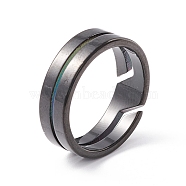 304 Stainless Steel Finger Ring, Promise Friendship Ring for Women, Gunmetal, US Size 7(17.3mm)(RJEW-Z013-01B)