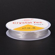 Round Crystal Elastic Stretch Thread, for Bracelets Gemstone Jewelry Making Beading Craft, White, 0.8mm, about 6.5 yards(6m)/roll(EW-Z001-D01-0.8mm)