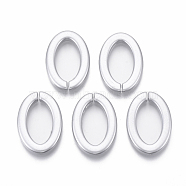 Spray Painted CCB Plastic Linking Rings, Quick Link Connectors, For Jewelry Cable Chains Making, Oval, Silver, 28.5x20x3.5mm, Inner Diameter: 10.5x20mm(CCB-R104-23-03)