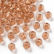 Transparent Acrylic Beads, Round, Sandy Brown, 6x5mm, Hole: 1.8mm, about 4400pcs/500g(MACR-S370-A6mm-761)
