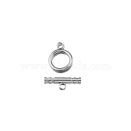 Stainless Steel Toggle Clasps, Integrated Casting Jewelry Connector Buckle Bracelet Necklace Accessories, DIY Handmade Jewelry Components, Stainless Steel Color, Ring, 18x14mm, Bar: 22x7mm.(PW-WG419A3-09)