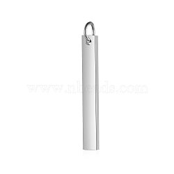 201 Stainless Steel Pendants, with Jump Ring, Manual Polishing, Stamping Blank Tag, Rectangle, Stainless Steel Color, 20x3x1.5mm, Hole: 3mm(A-STAS-S105-T606D-20A)