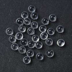 Transparent Glass Beads, Round, No Hole, Clear, 4mm(GLAA-U007-01A)