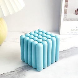 Stripe-shaped Cube Candle Food Grade Silicone Molds, for Scented Candle Making, White, 95x95x87mm, Inner Diameter: 80x80x80mm(DIY-D071-02)