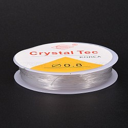 Round Crystal Elastic Stretch Thread, for Bracelets Gemstone Jewelry Making Beading Craft, Clear, 0.8mm, about 6.5 yards(6m)/roll(EW-Z001-D01-0.8mm)