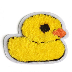 Computerized Embroidery Cloth Sew on Patches, Costume Accessories, Appliques, Duck, Yellow, 77x63x4mm(DIY-D048-37)