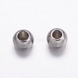 Tarnish Resistant 304 Stainless Steel Spacer Beads, Rondelle, Stainless Steel Color, Hole: 1.5mm, 4x3mm(STAS-K146-058-B)