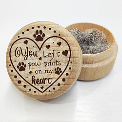 Beech Wooden Engraved My First Curl Box, for Baby Shower Birthday Party, Heart, 5x3.6cm(CON-WH0121-001)