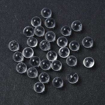 Transparent Glass Beads, Round, No Hole, Clear, 4mm