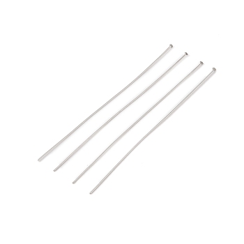 304 Stainless Steel Flat Head Pins, Stainless Steel Color, 70x0.5mm, Head: 1.2mm