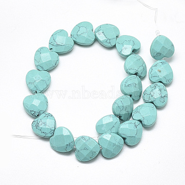 perles synthétiques turquoise brins(G-S357-E01-16)-2