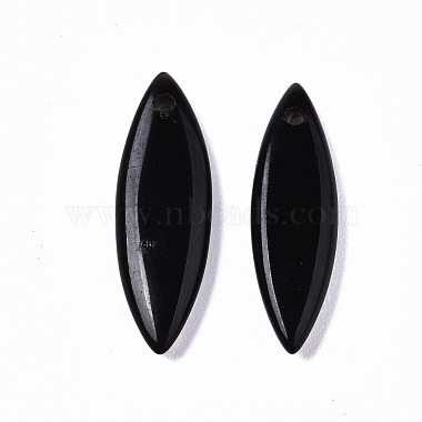 Natural Black Obsidian Pendants(G-S364-078B)-2