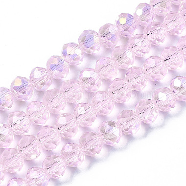 6mm Pink Rondelle Glass Beads