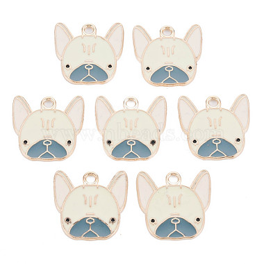 Light Gold LightYellow Dog Alloy+Enamel Pendants