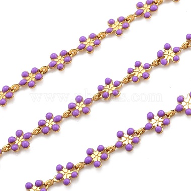 Purple Brass+Enamel Link Chains Chain