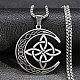 Moon with Trinity Knot 304 Stainless Steel Enamel Pendant Necklaces for Men Women(NJEW-G087-10P)-1