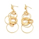 Boucles d'oreilles pendantes en laiton avec anneaux entrelacés pour femmes(EJEW-F281-09G)-2