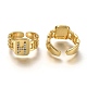 Brass Micro Pave Clear Cubic Zirconia Cuff Rings(RJEW-H541-01H-G)-1