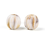 Two Tone Opaque Acrylic European Beads, Large Hole Beads, Imitation Gemstone, Lantern, Linen, 18.5x17.5mm, Hole: 6mm, about 178pcs/500g(OACR-N157-08)