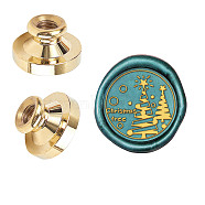 Wax Seal Brass Stamp Head, for Wax Seal Stamp, Christmas Tree Pattern, 25x14.5mm(AJEW-WH0209-425)