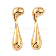 Ion Plating(IP) 304 Stainless Steel Stud Earrings for Women, Teardrop, Golden, 27x8mm(EJEW-N055-16G)