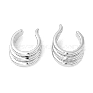 Rack Plating Brass Cuff Earrings for Women, Lead Free & Cadmium Free, Long-Lasting Plated, Platinum, 14x11x4mm(EJEW-Q770-25P)