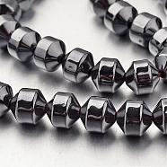 Non-magnetic Synthetic Hematite Bead Strands, Bicone, Original Color, 8x8mm, Hole: 1mm, about 50pcs/strand, 15.7 inch(G-F300-31B-09)