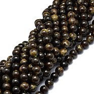 Natural Garnet Beads Strands, Round, 10mm, Hole: 1mm, about 39pcs/strand, 15.55''(39.5cm)(G-E576-10C)