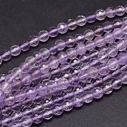 Faceted Natural Ametrine Round Bead Strands, 6mm, Hole: 1mm, about 63pcs/strand, 15 inch(G-F266-15-6mm)