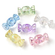 UV Plating Transparent Acrylic Beads, Iridescent, Candy, Mixed Color, 14x28x12mm, Hole: 4.8mm(OACR-K005-14)