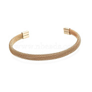 Alloy Mesh Chain Open Cuff Bangle for Women, Cadmium Free & Lead Free, Golden, Inner Diameter: 2x2-1/2 inch(5x6.3cm)(BJEW-S118-141G)
