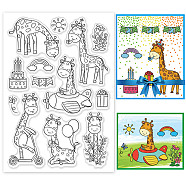 PVC Plastic Stamps, for DIY Scrapbooking, Photo Album Decorative, Cards Making, Stamp Sheets, Giraffe Pattern, 16x11x0.3cm(DIY-WH0167-57-0302)