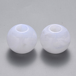 Acrylic Large Hole Beads, Imitation Gemstone Style, Rondelle, White, 36x31mm, Hole: 13mm, about 20pcs/500g(OACR-R074-04F)