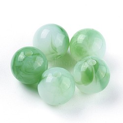 Acrylic Imitation Jade Beads, Round, Light Green, 7.5~8x7mm, Hole: 1.8mm, about 1900pcs/500g(MACR-E025-25B-8mm)