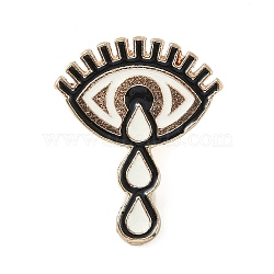 Halloween Enamel Pins, Golden Alloy Brooches, for Backpack Clothes, Eye with Teardrop, 27x22x2mm(JEWB-S019-03I)