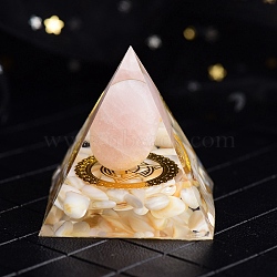 Orgonite Pyramid Resin Energy Generators, Reiki Natural Agate Ball Inside for Home Office Desk Decoration, 50mm(PW-WG30D1F-01)