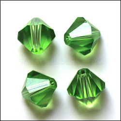 Imitation Austrian Crystal Beads, Grade AAA, K9 Glass, Faceted, Bicone, Lime Green, 4x4mm, Hole: 0.7~0.9mm(SWAR-F022-4x4mm-214)