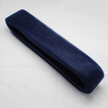 Mesh Ribbon, Plastic Net Thread Cord, Prussian Blue, 40mm, 22yards/bundle