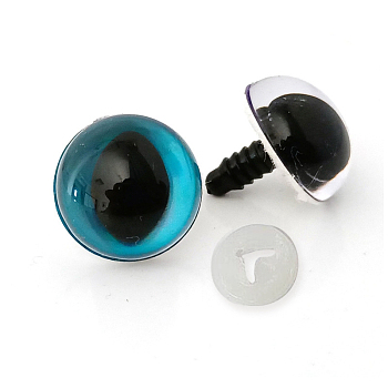 ABS Plastic Safety Craft Eye, for DIY Doll Toys Puppet Plush Animal Making, Dark Turquoise, 15mm