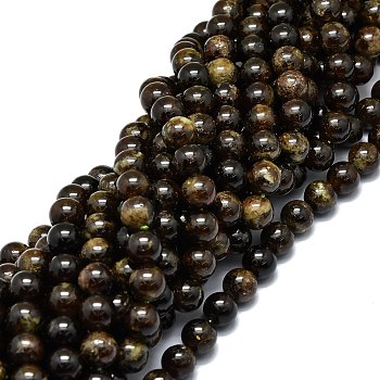 Natural Garnet Beads Strands, Round, 10mm, Hole: 1mm, about 39pcs/strand, 15.55''(39.5cm)