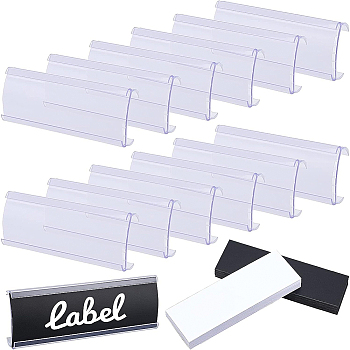 BENECREAT 76 Set 2 Colors Acrylic Price Tag, with Paper Card, Rectangle, Mixed Color, 35x100x12mm, 38 sets/color