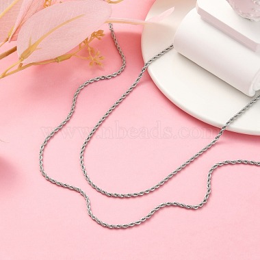 304 Stainless Steel Necklaces Unisex Rope Chain Necklaces(NJEW-507L-10)-4