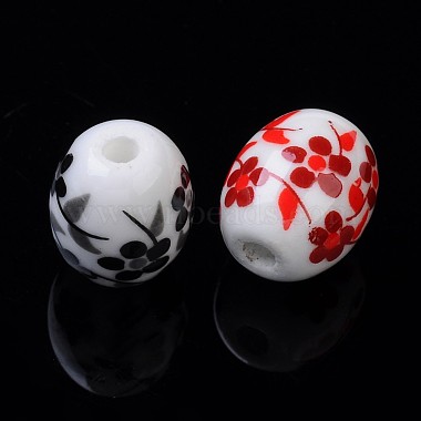 Handmade Printed Porcelain Beads(X-PORC-S435-M)-2