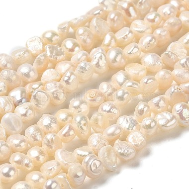 PapayaWhip Two Sides Polished Keshi Pearl Beads