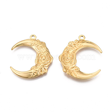 Real 18K Gold Plated Moon 304 Stainless Steel Pendants