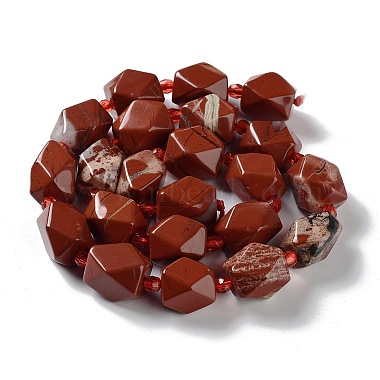 rouge naturel perles de jaspe brins(G-C182-12-01)-3